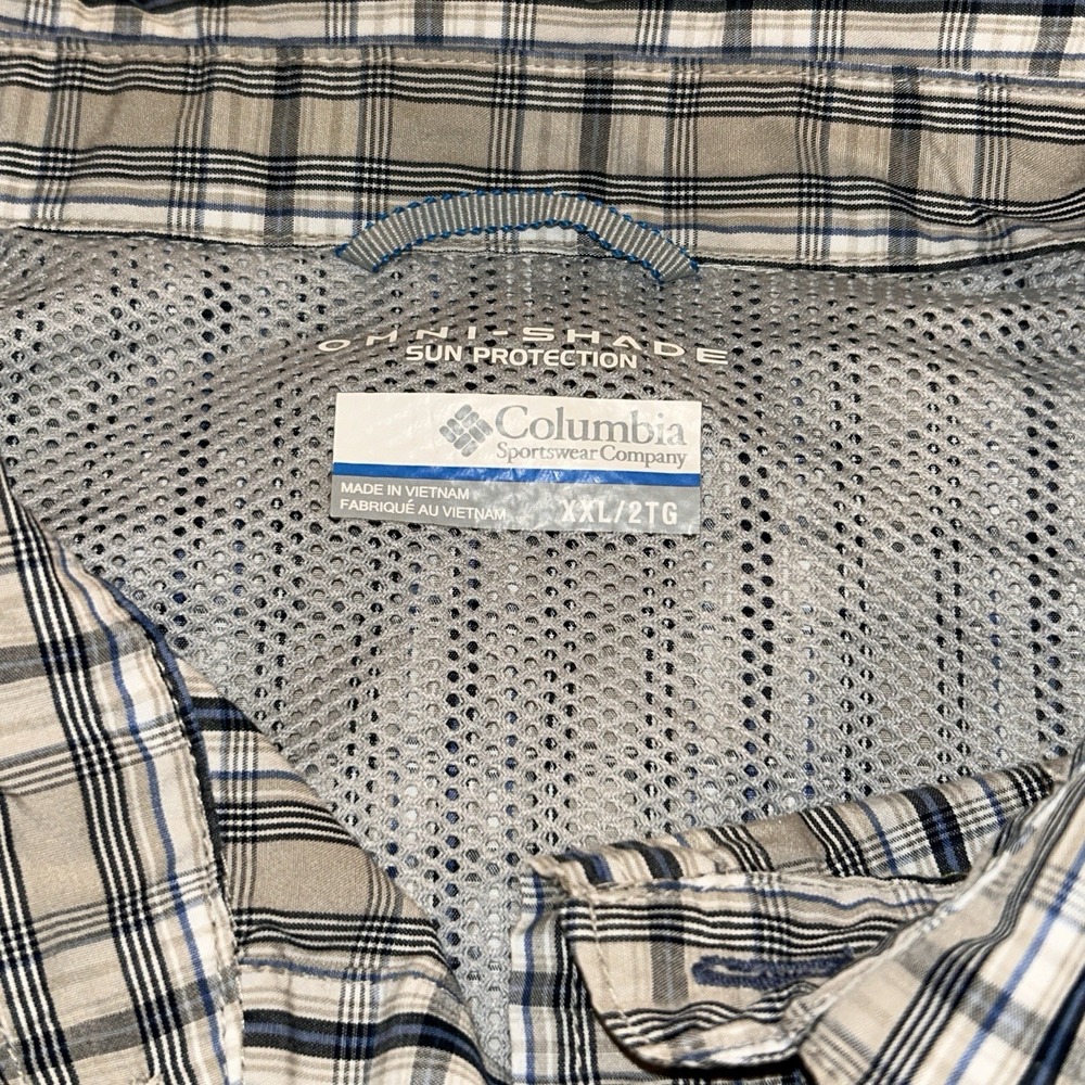 Lot Of 2 Columbia Omni Shade Short Sleeve Mens XXL Plaid Fishing Hiking Shirts - Picture 4 of 7